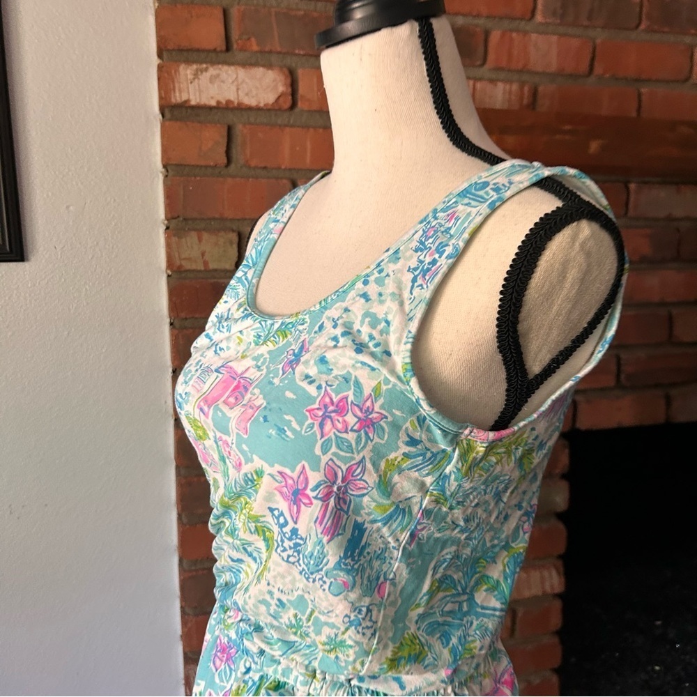 Lilly Pulitzer Annalee Ruffle Skirt Romper in What A Lovely Place Sz S - Picture 5 of 7